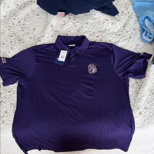 JMU Purple Embroidered Bulldog Polo Shirt